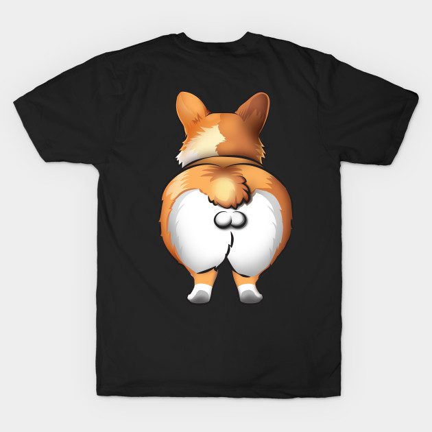 Welsh Corgi dog smiling Front & Back by Digitalartrock